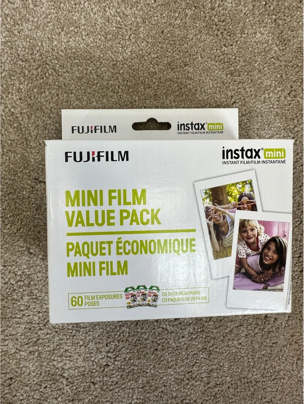 Fujifilm Instax Mini Instant Film Value Pack 60 Exposures 2018 Mini 8-12 Evo